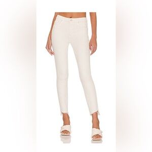 MOTHER Cream Skinny Jeans with Cropped Ankle Length